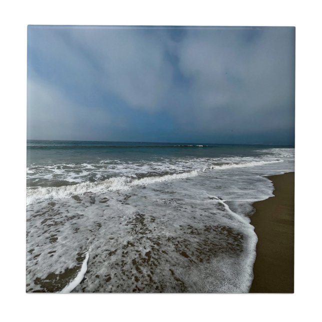 Santa Monica Beach in the fall. Tile (Front)