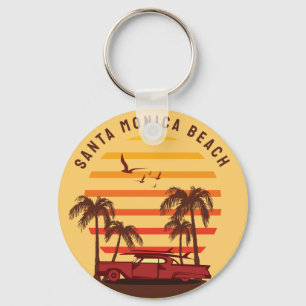 santa monica beach  key ring