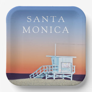 Santa Monica Beach   Los Angeles, California Paper Plate