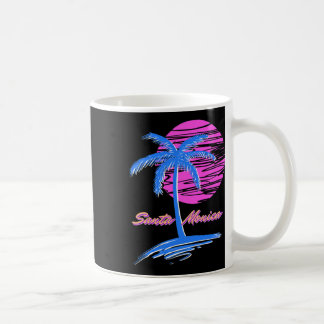 Santa Monica Beach Outrun 80s Aesthetic Vaporwave  Coffee Mug