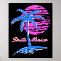 Santa Monica Beach Outrun 80s Aesthetic Vaporwave