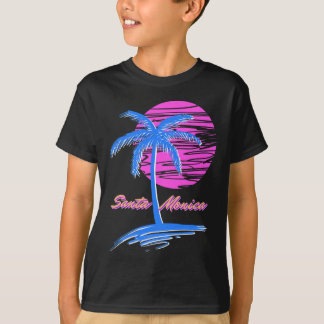 Santa Monica Beach Outrun 80s Aesthetic Vaporwave  T-Shirt