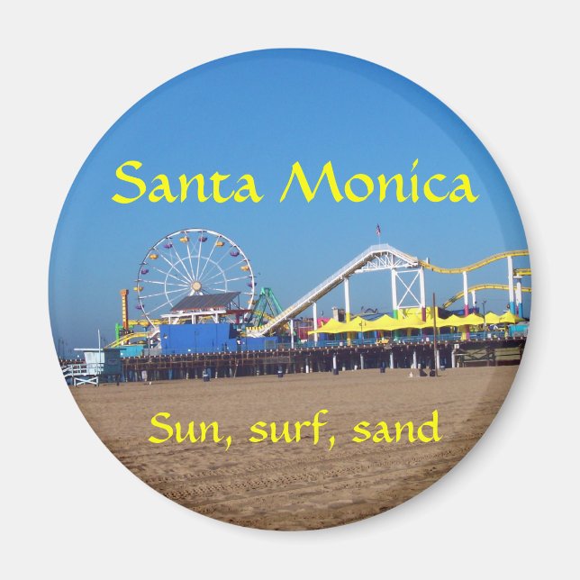 Santa Monica Beach Pier Magnet (Front)