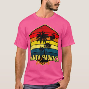 Santa Monica Beach Surfing California Retro T-Shirt