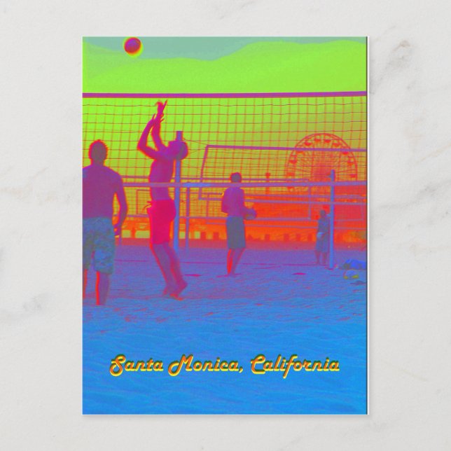 Santa Monica Beach Volleyball Pier Postcard (Front)