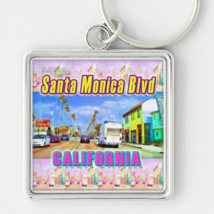 "Santa Monica Blvd 1" Keychain