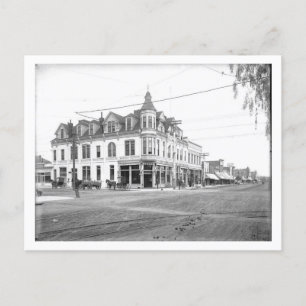 Santa Monica CA, Bank Building, Vintage Style Postcard