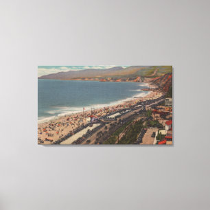 Santa Monica, CA - Los Angeles County Beach Scen Canvas Print