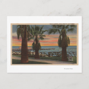 Santa Monica, CA - Yacht Harbour and Sunset View Postcard