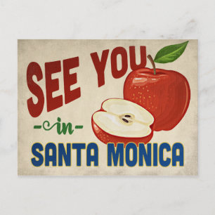 Santa Monica California Apple - Vintage Travel Postcard