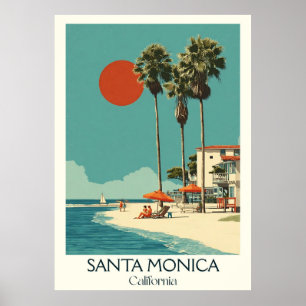 Santa Monica California Art Print   Iconic Beach 