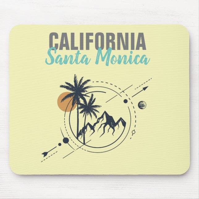 Santa Monica California Geometric Palms  Mouse Mat (Front)