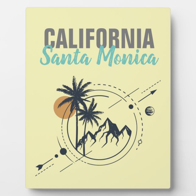 Santa Monica California Geometric Palms  Plaque (Front)