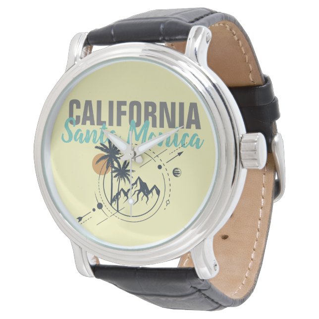 Santa Monica California Geometric Palms  Watch (Angled)