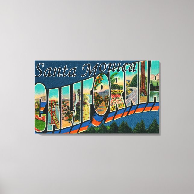 Santa Monica, California - Large Letter Scenes Canvas Print (Front)