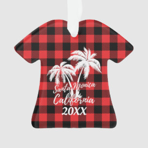 Santa Monica California Palm Tree Personalised Ornament