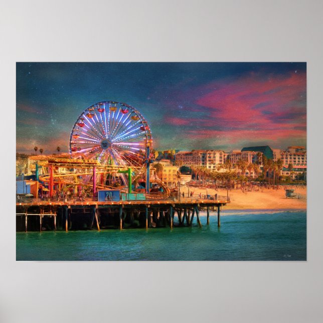 Santa Monica California Pier Ferris Wheel Poster (Front)