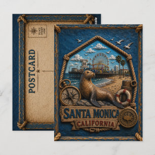 Santa Monica California Postcard Vintage Travel