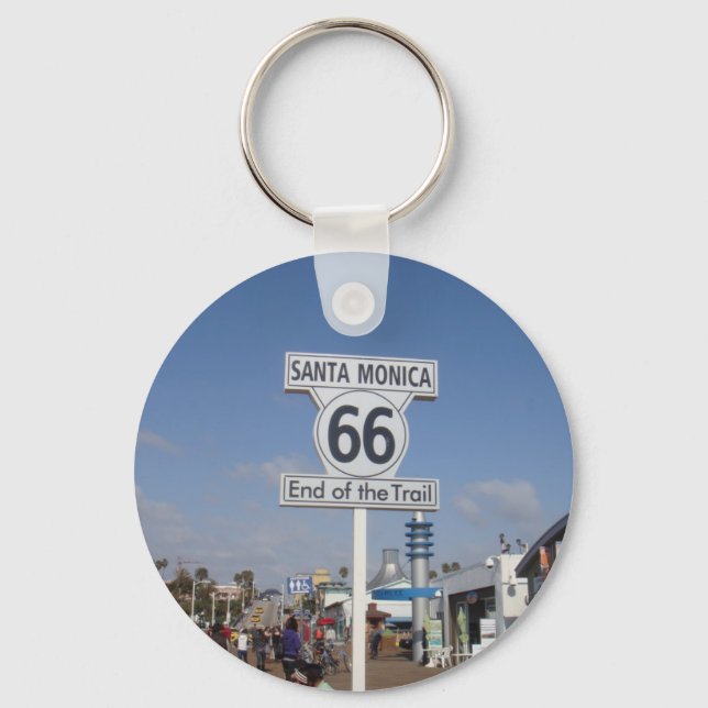 Santa Monica, California - RT 66 Key Ring (Front)