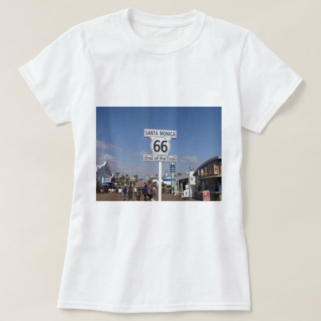 Santa Monica, California - RT 66 T-Shirt (Design Front)