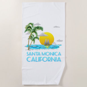 Santa Monica California Sailing Beach Towel