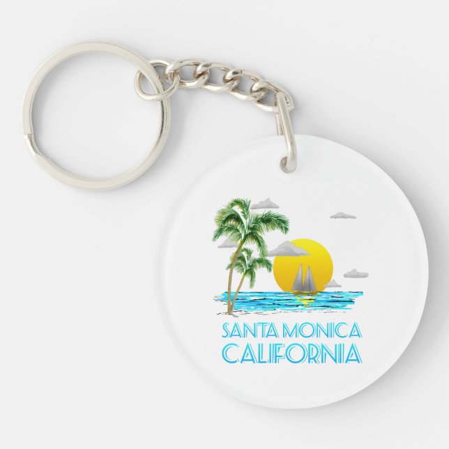 Santa Monica California Sailing Key Ring (Front)