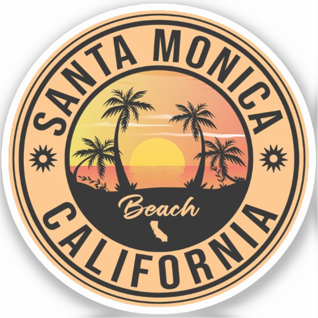 Santa Monica California Sunset Vacation Souvenirs (Front)