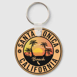 Santa Monica California Sunset Vacation Souvenirs Key Ring