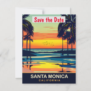 Santa Monica, California, Travel Postcard,  Save The Date