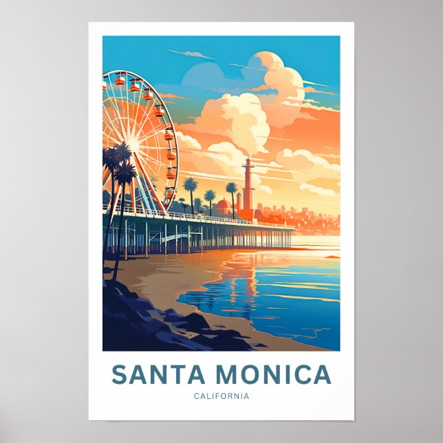 Santa Monica California Travel Print (Front)