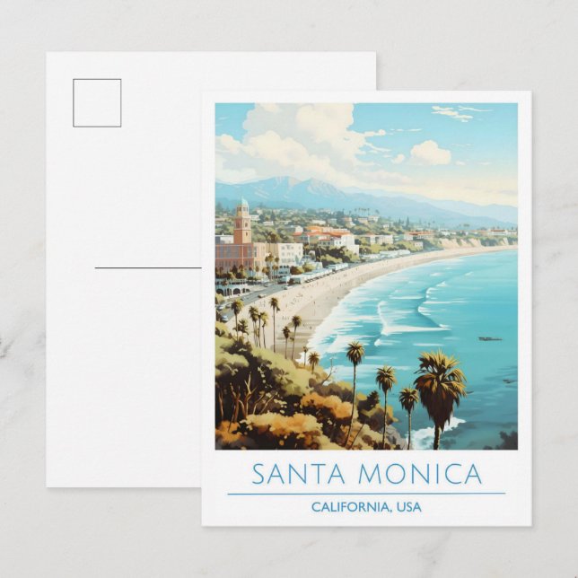 Santa Monica California USA Vintage Travel  Postcard (Front/Back)