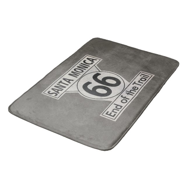 Santa Monica End of the Trail Route 66 Bath Mat (Angled)
