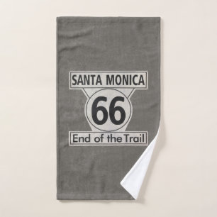 Santa Monica End of the Trail Route 66 Bath Towel Set
