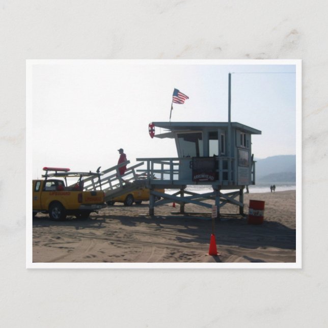 santa monica life guard postcard (Front)