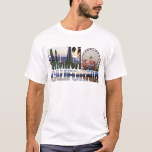 Santa Monica logo flowers pier beach T-Shirt