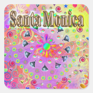 Santa Monica Lucky Golden Sticker