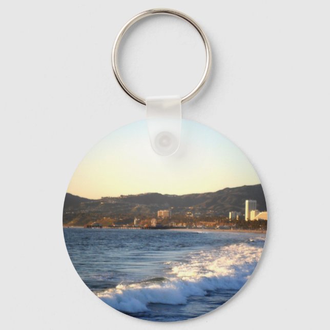 Santa Monica Pier as seen from Venice Beach Key Ring (Front)