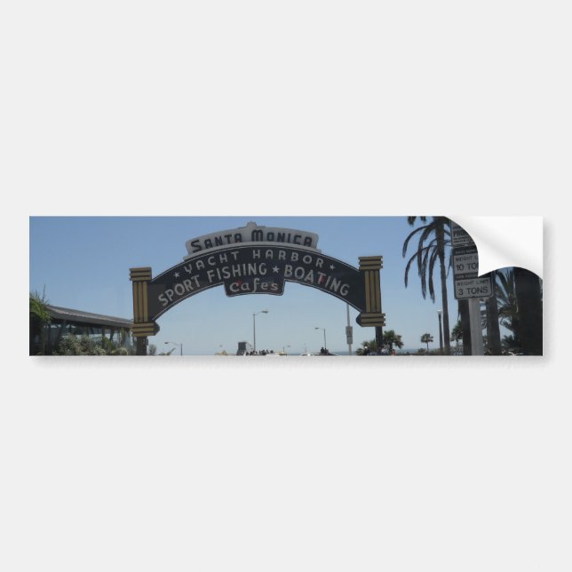 Santa Monica Pier Bumper Sticker (Front)