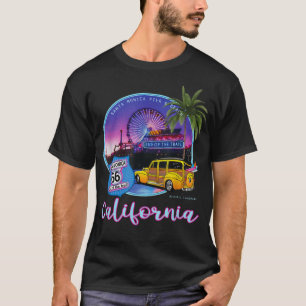 Santa Monica Pier California 66 End Of The Trail S T-Shirt
