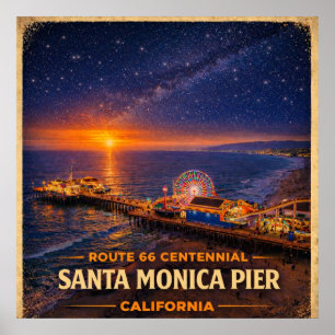 Santa Monica Pier California Centennial Poster