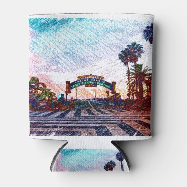 Santa Monica Pier Colour Can Cooler (Front)