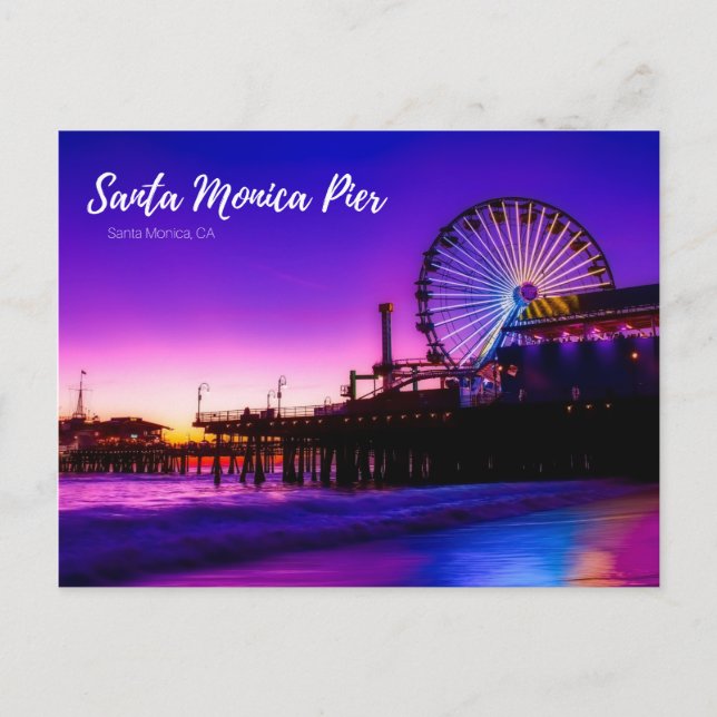 Santa Monica Pier Holiday Postcard (Front)