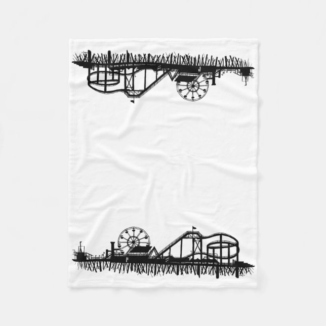 Santa Monica Pier Los Angeles California Beach Fleece Blanket (Front)