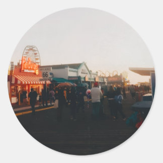 Santa Monica Pier, Los Angeles, California Classic Round Sticker