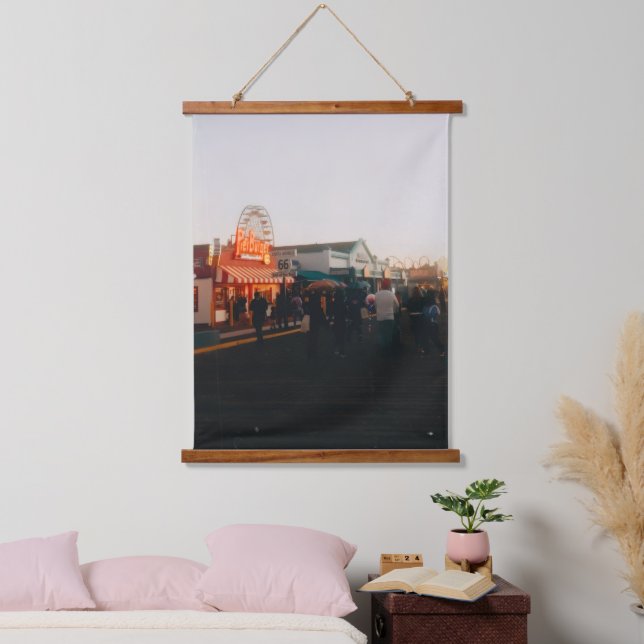 Santa Monica Pier, Los Angeles, California Hanging Tapestry (Bedroom)