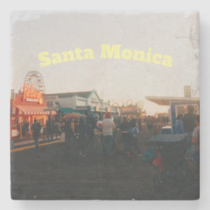 Santa Monica Pier, Los Angeles, California Stone Coaster