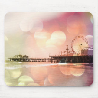 Santa Monica Pier - Sparkling Pink Photo Edit Mouse Mat