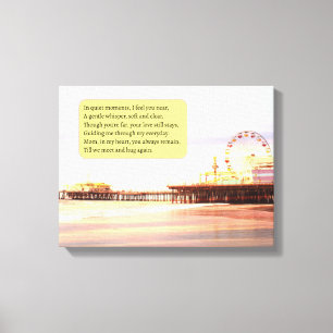 Santa Monica Pier Sunrise Miss My Mum Poem Canvas Print
