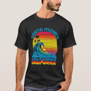 Santa Monica Retro Throwback Surf & Beach Souvenir T-Shirt