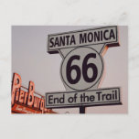 Santa Monica Route 66 California Postcard<br><div class="desc">Santa Monica Route 66 California
End of the Trail</div>